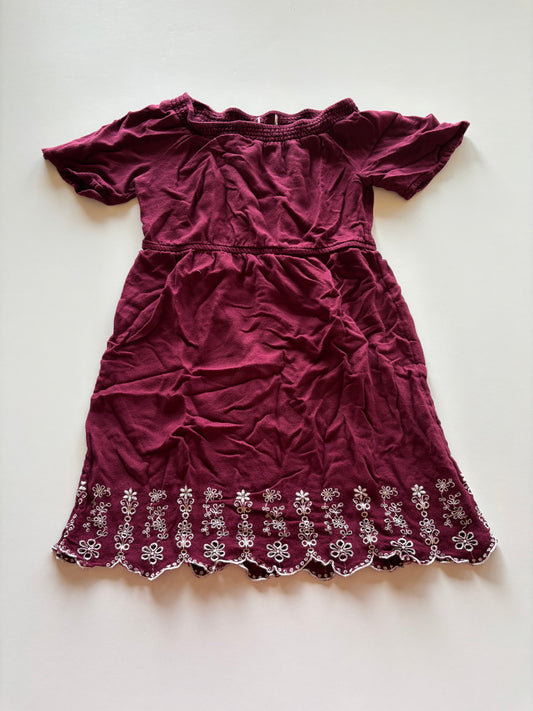 Burgundy Embroidered Dress