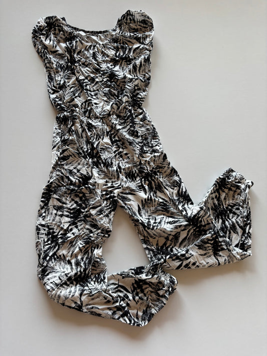 Black & White Tropical Romper