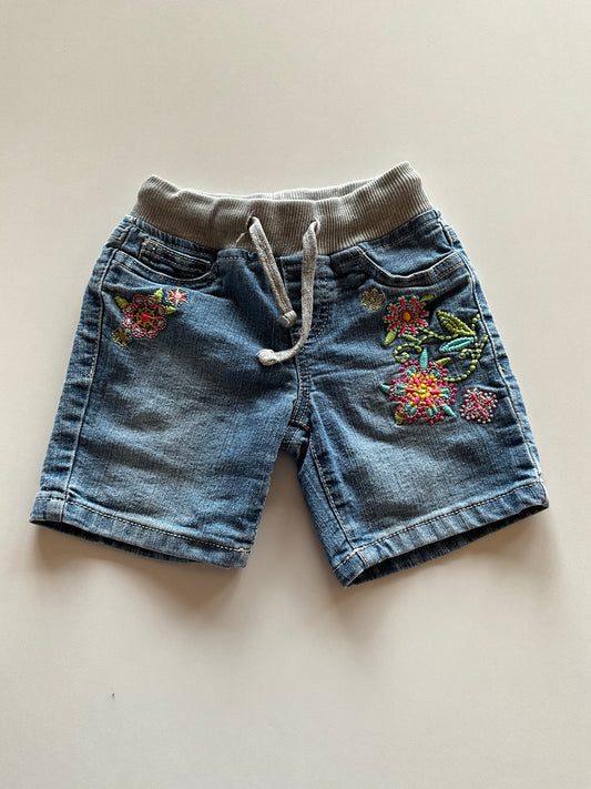 Elastic Waist Denim Shorts