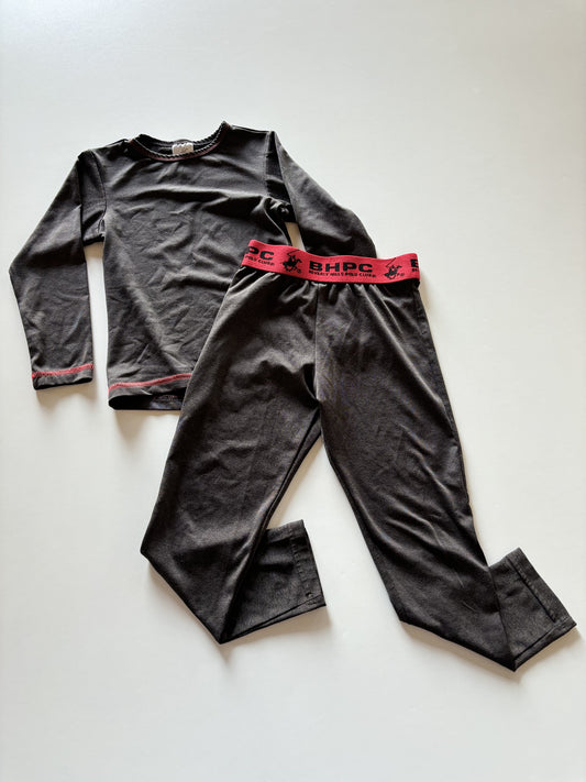 2pc Grey & Red Base Layer Set