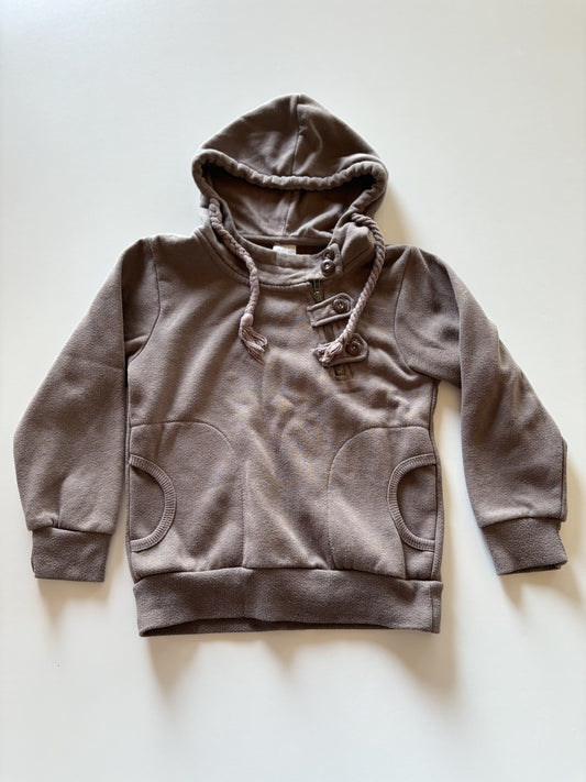 Brown Cowl Neck Hoodie