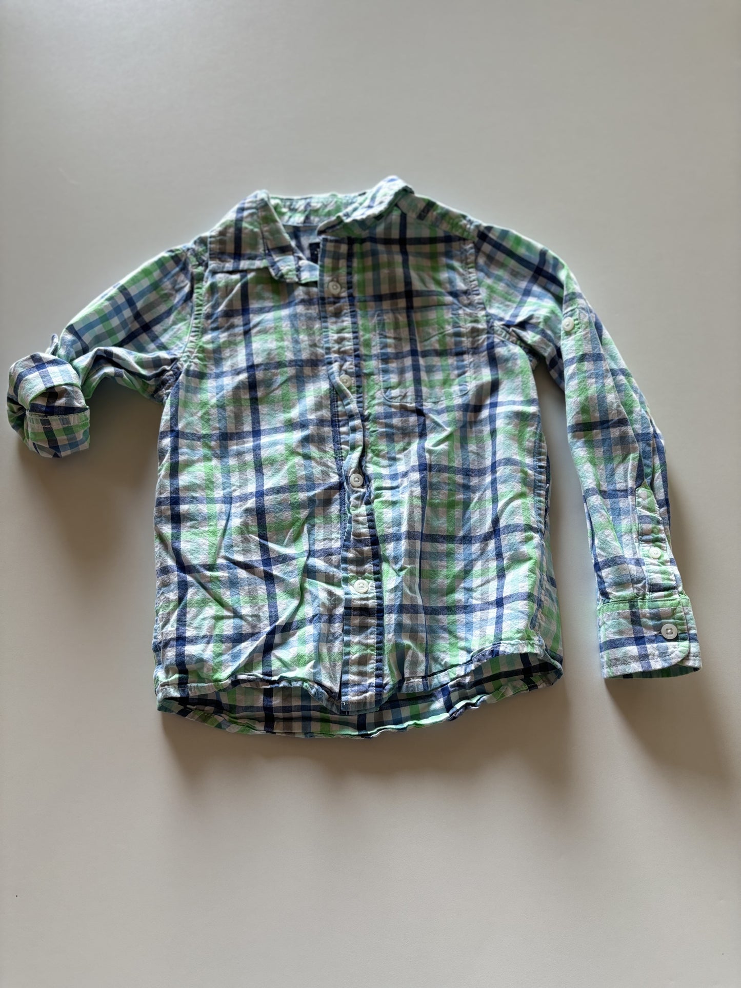 Blue & Green Plaid Button Up Shirt