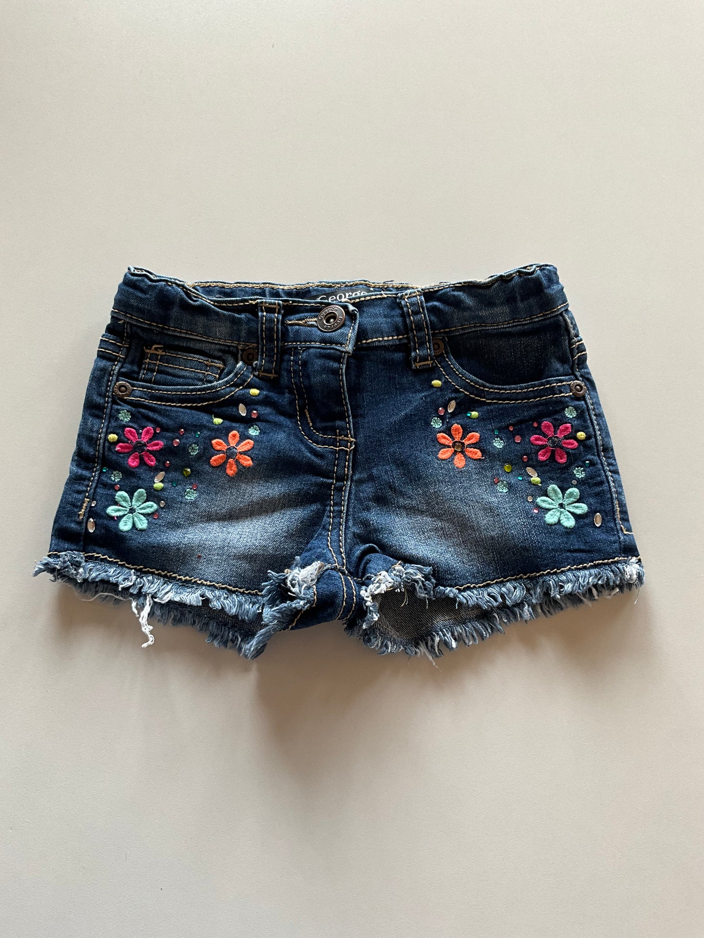 Embellished Denim Shorts