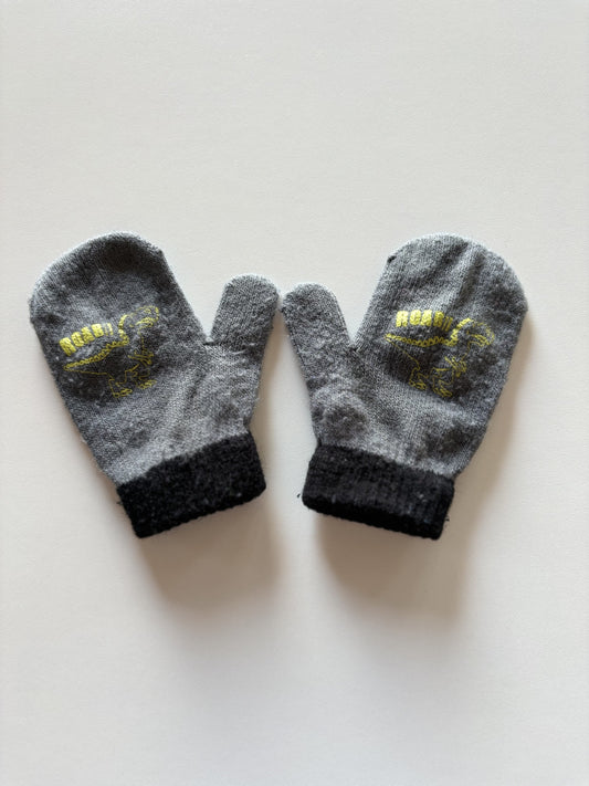 Tiny Grey Dino Mitts