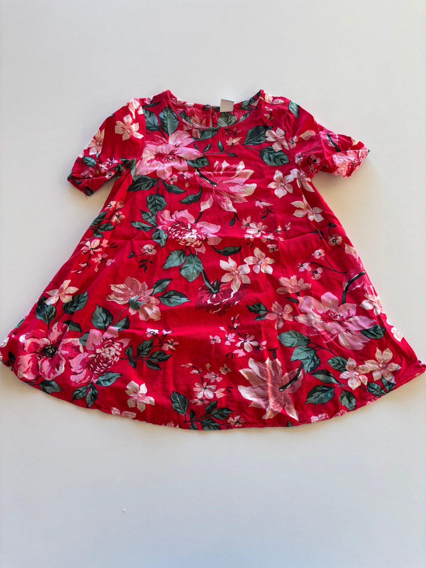 Red Floral Lightweight Dress