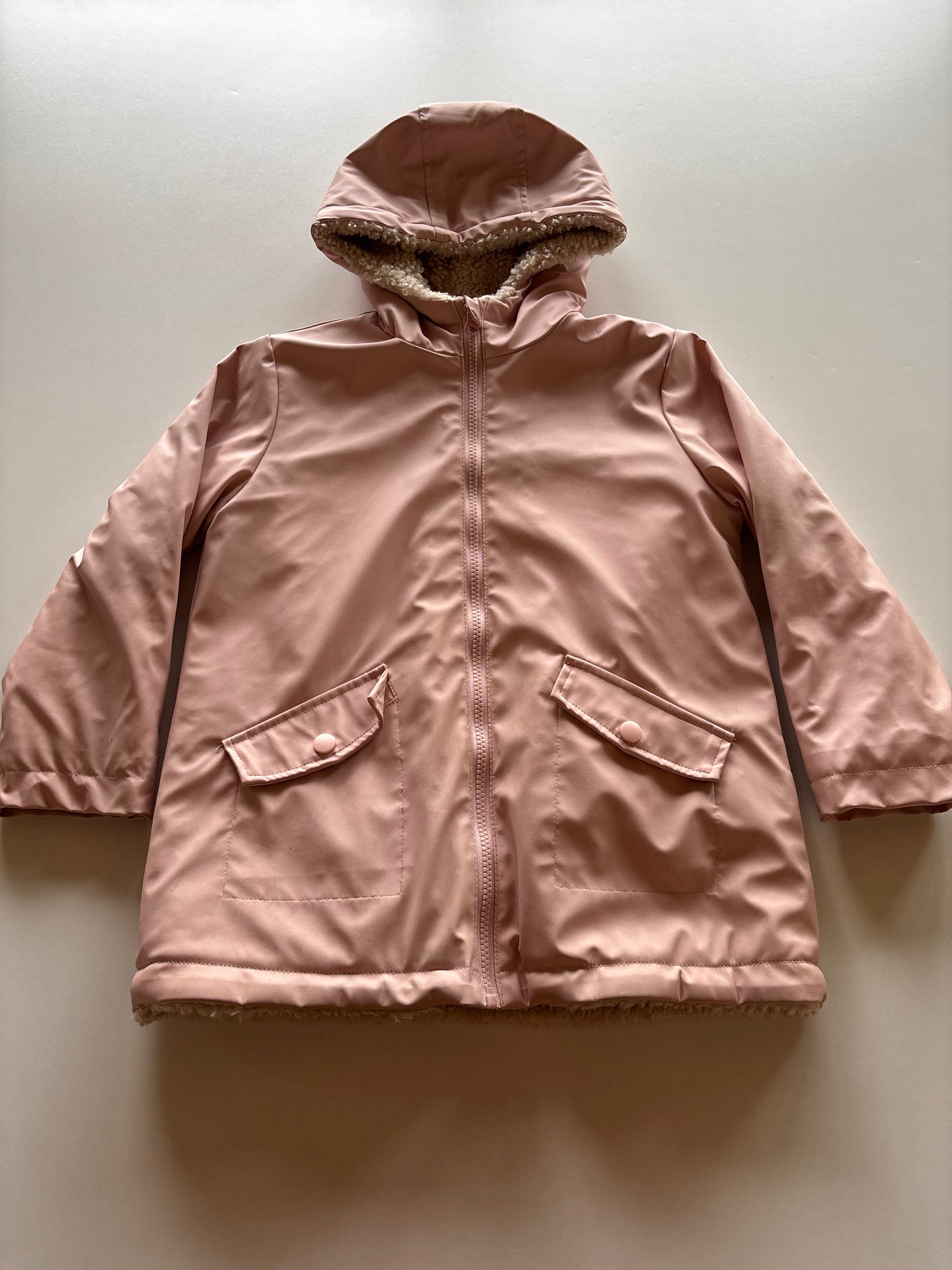 Sherpa Lined Pink Rain Jacket