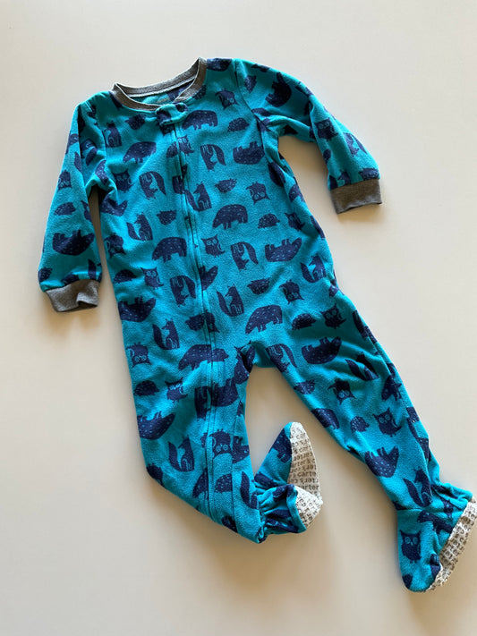 Blue Woodland Creatures Fleece Sleeper