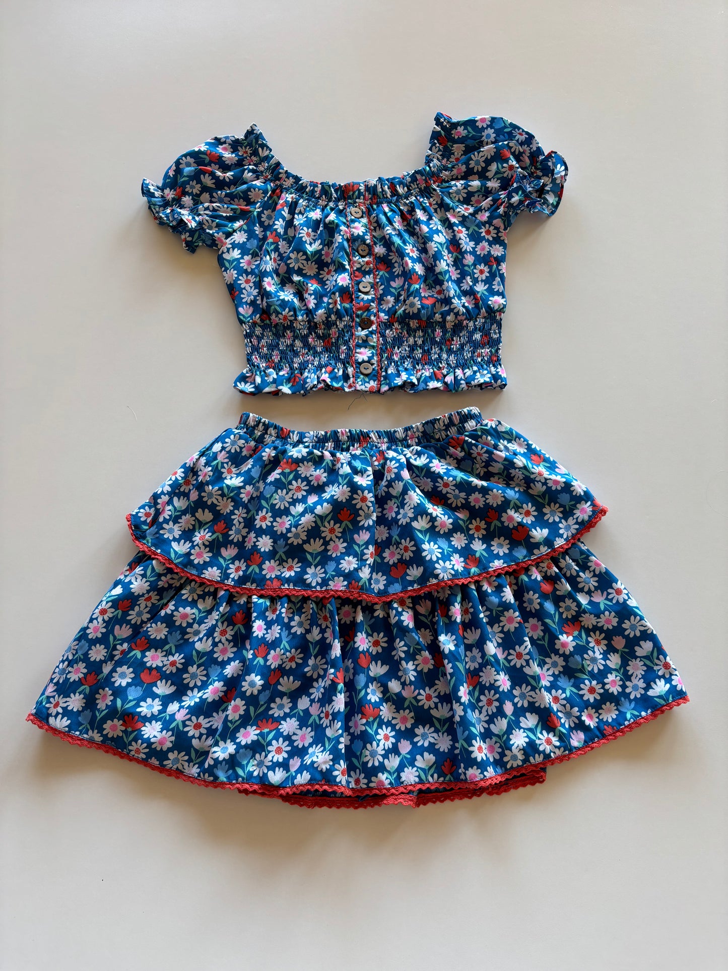 2pc Blue Floral Set