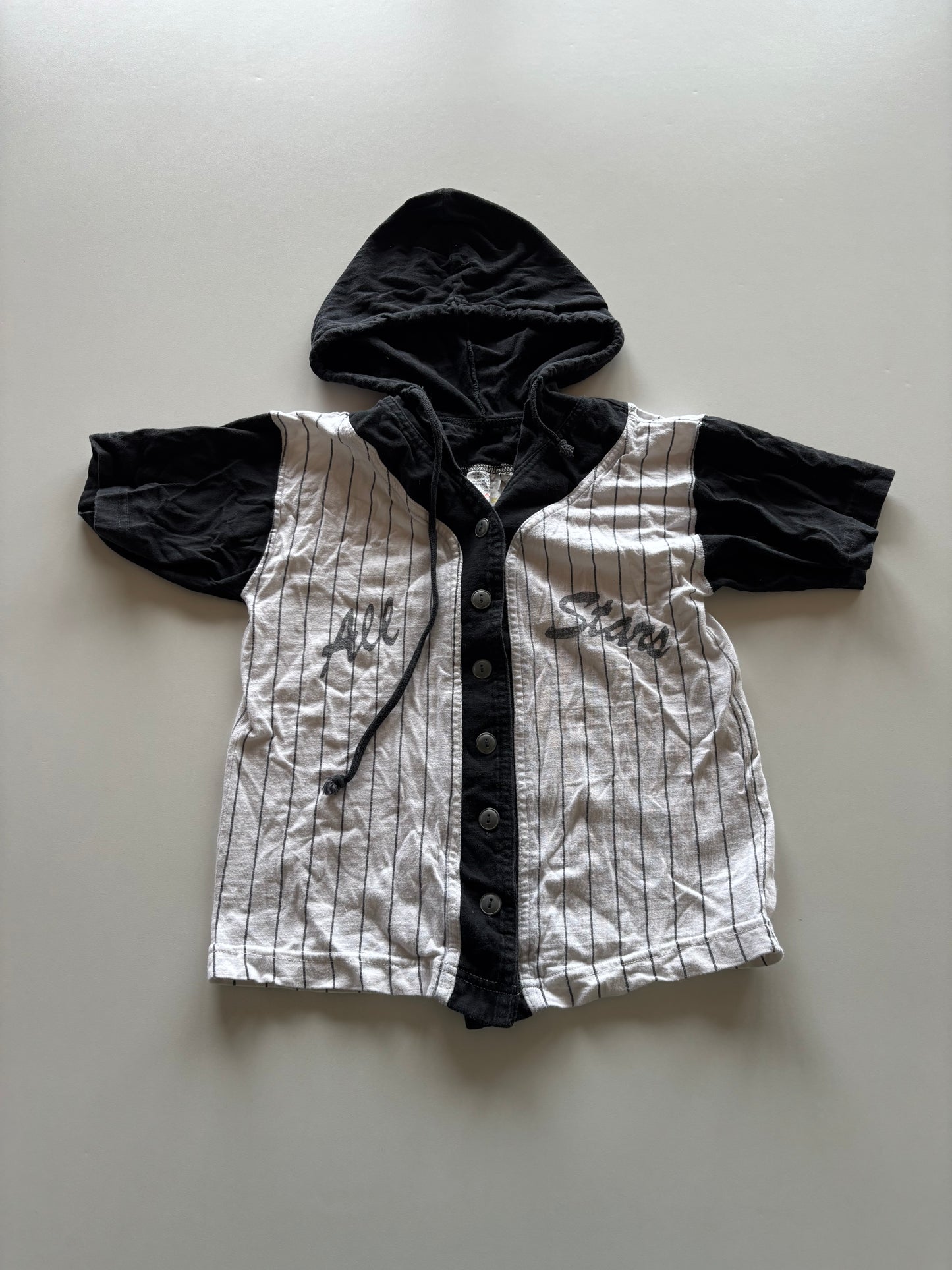 Black & White Striped All Star Hooded Tee