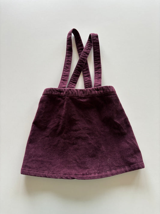 Eggplant Corduroy Overall Skirt