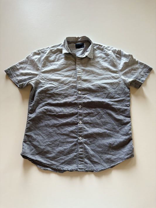 Blue Grey Fade Button Up Tee