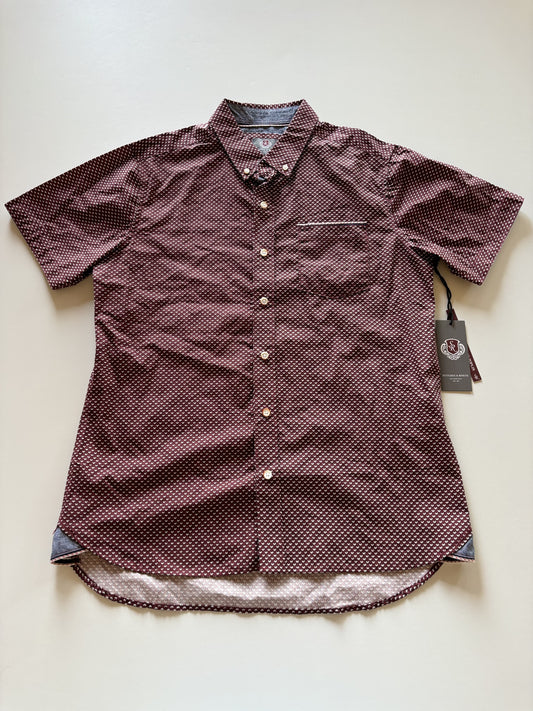 BNWT Burgundy Patterned Button Up Tee