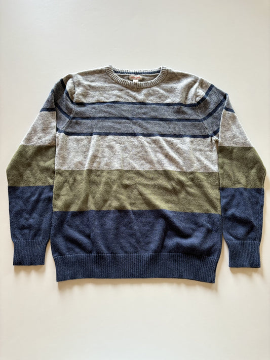 Blue, Olive, & Grey Colourblock Sweater