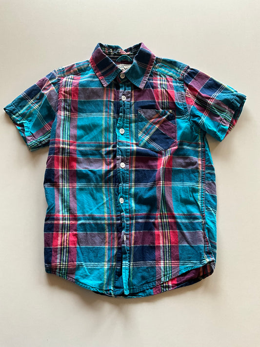 Blue & Pink Plaid Button Up