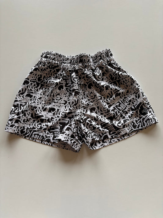 Black & White Graffiti Shorts