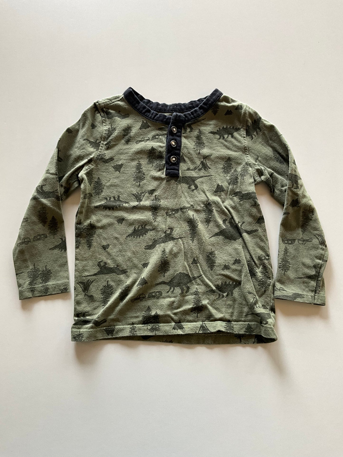 Green Dinosaur Henley