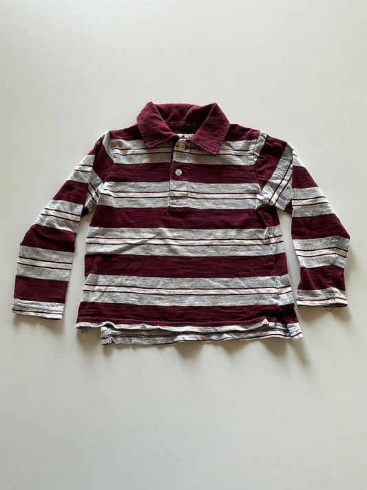 Burgundy Striped Polo