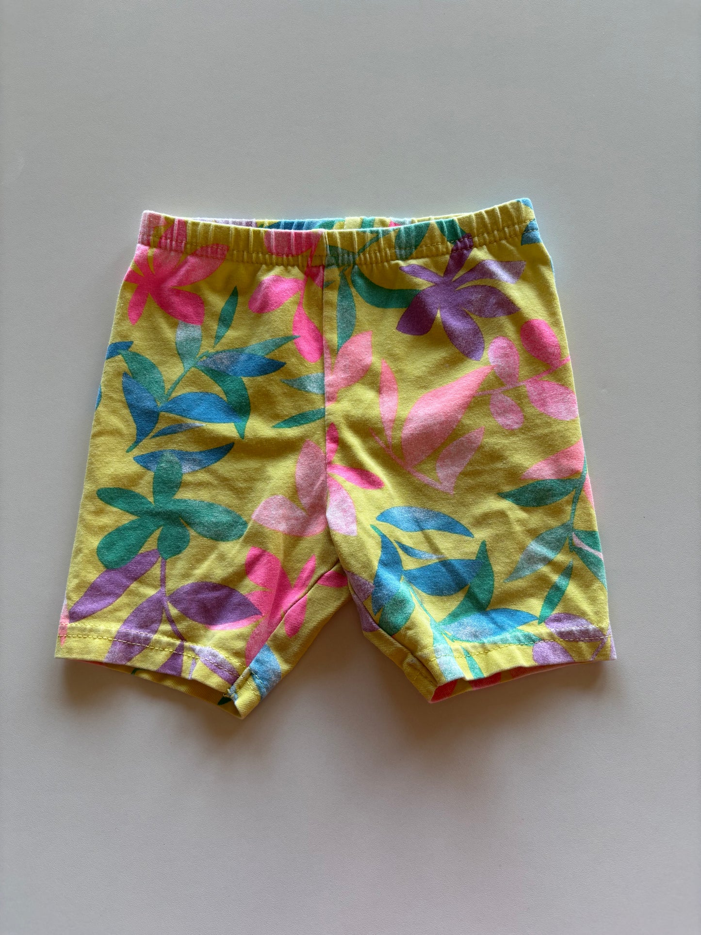 Yellow Tropical Bike Shorts