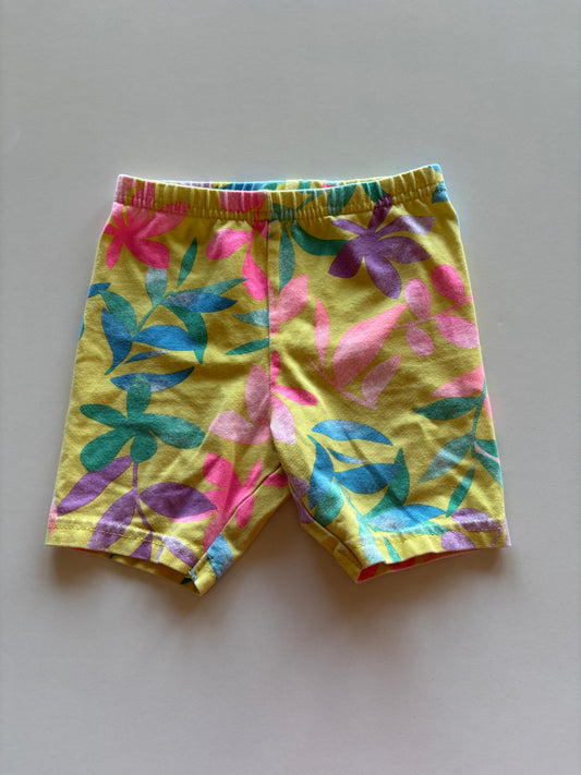Yellow Tropical Bike Shorts
