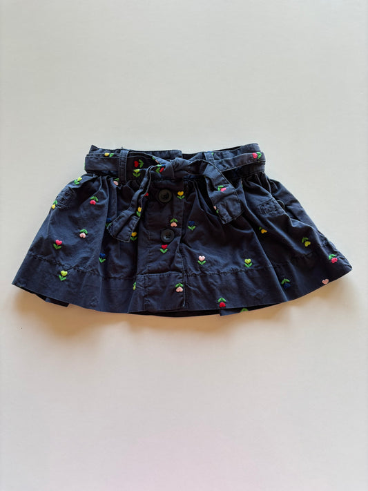 Navy Heart Tulip Skort