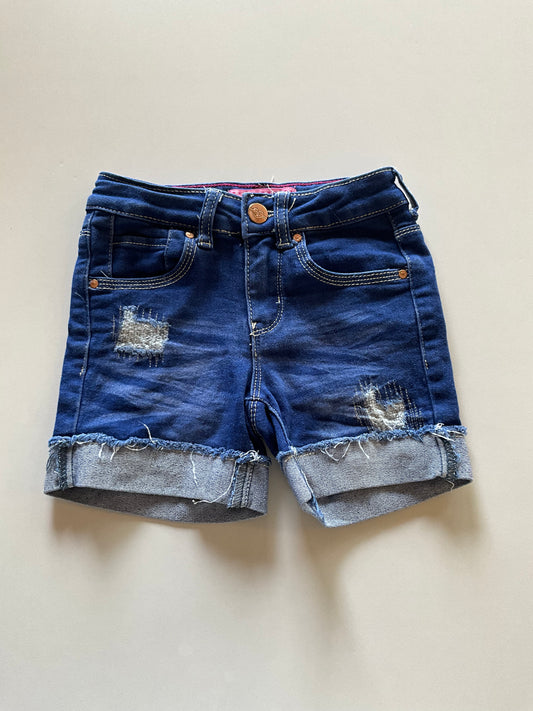 Distressed Stretchy Denim Shorts
