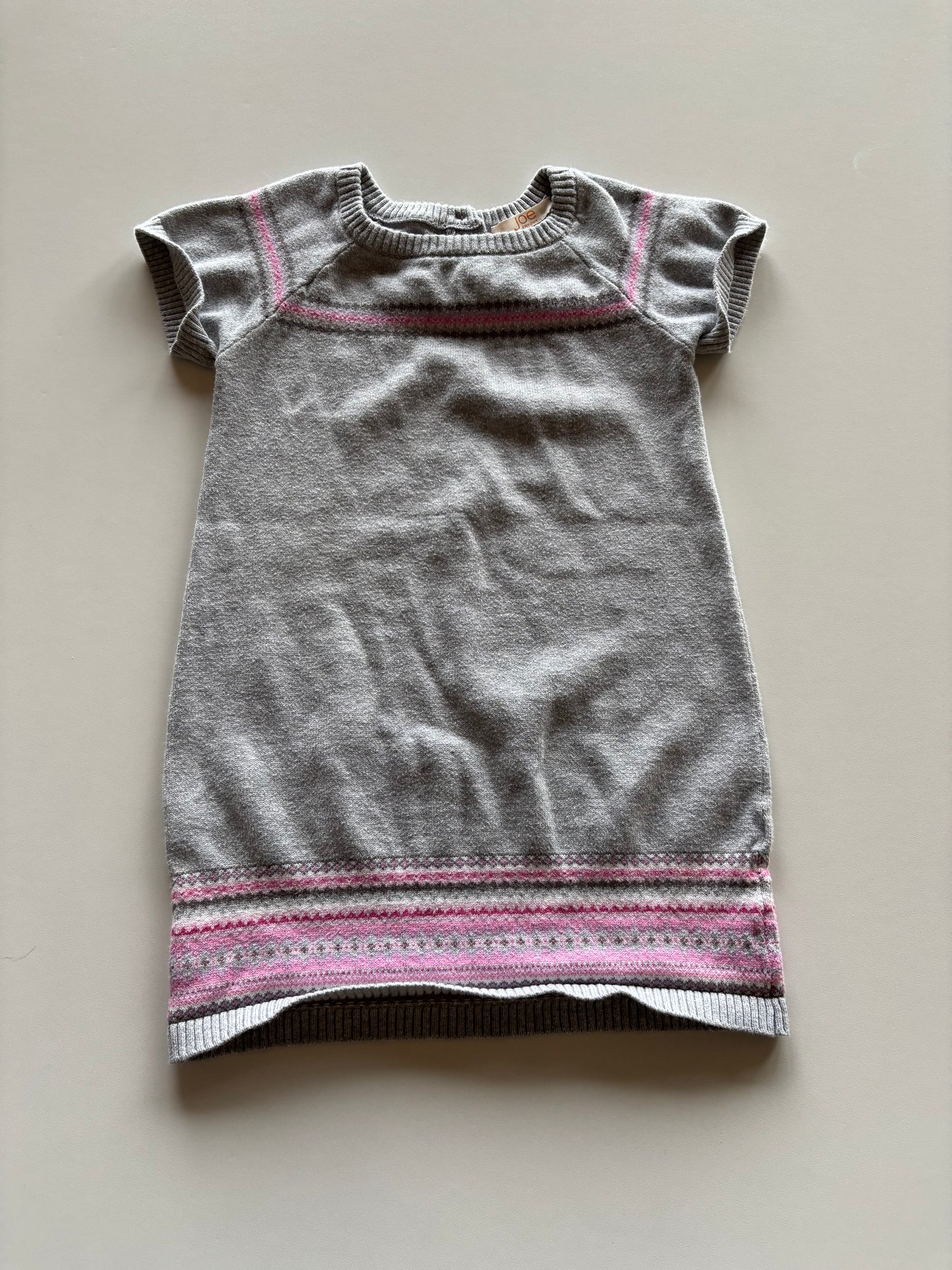 Grey & Pink Fairisle Dress