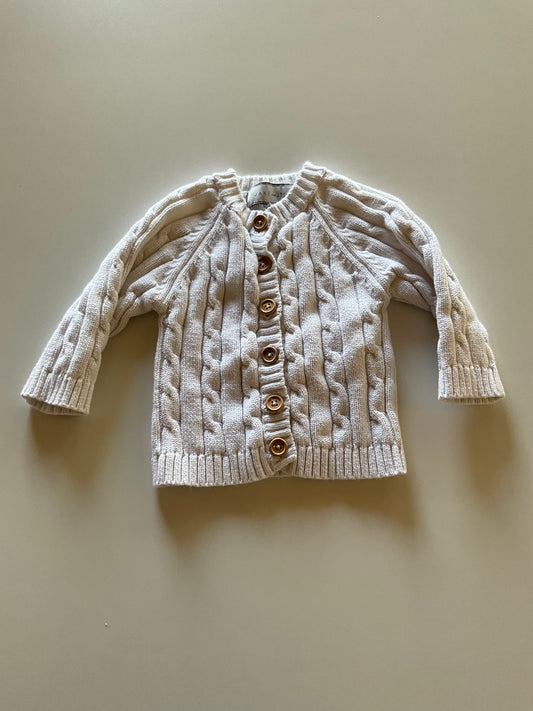 White Cable Knit Cardigan