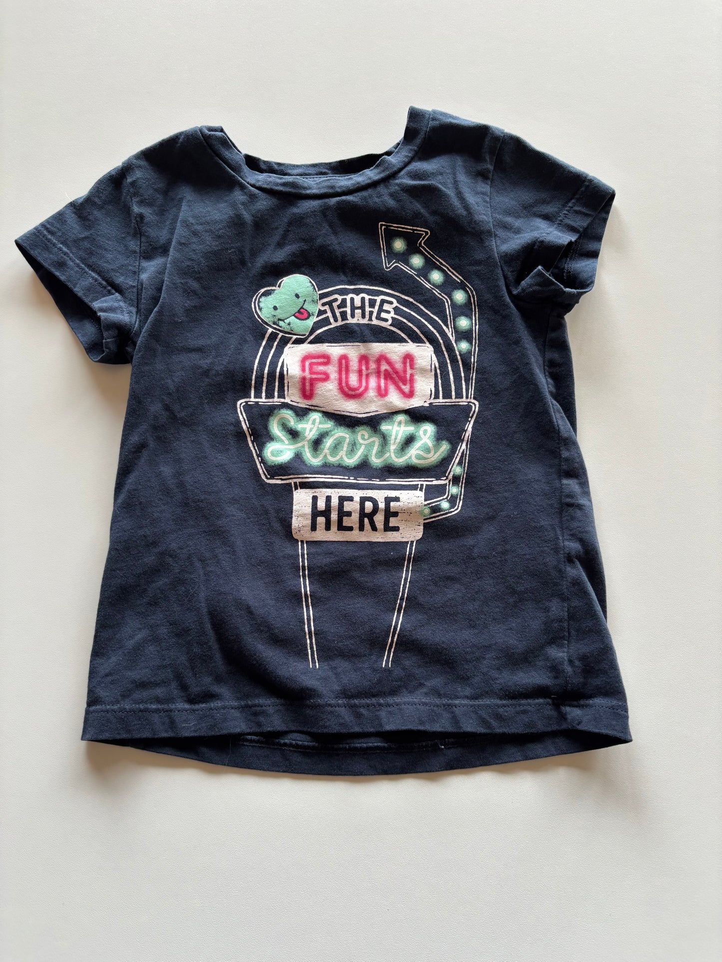 Navy Fun Starts Here Tee