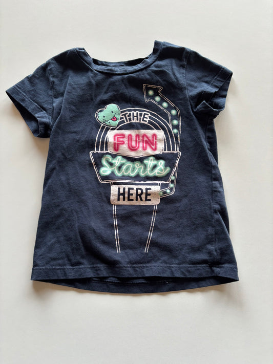 Navy Fun Starts Here Tee