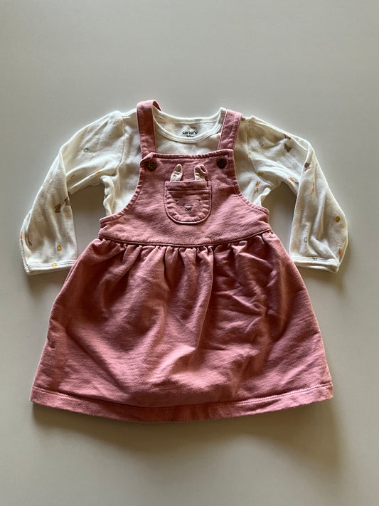 2pc Bunny Overall Skirt Set
