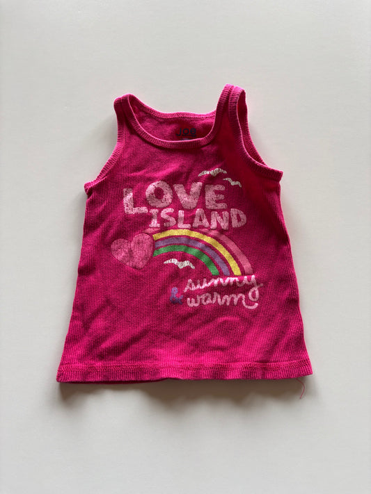 Pink Ribbed Love Island Tank