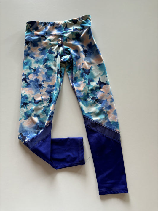 Blue Floral Athletic Leggings