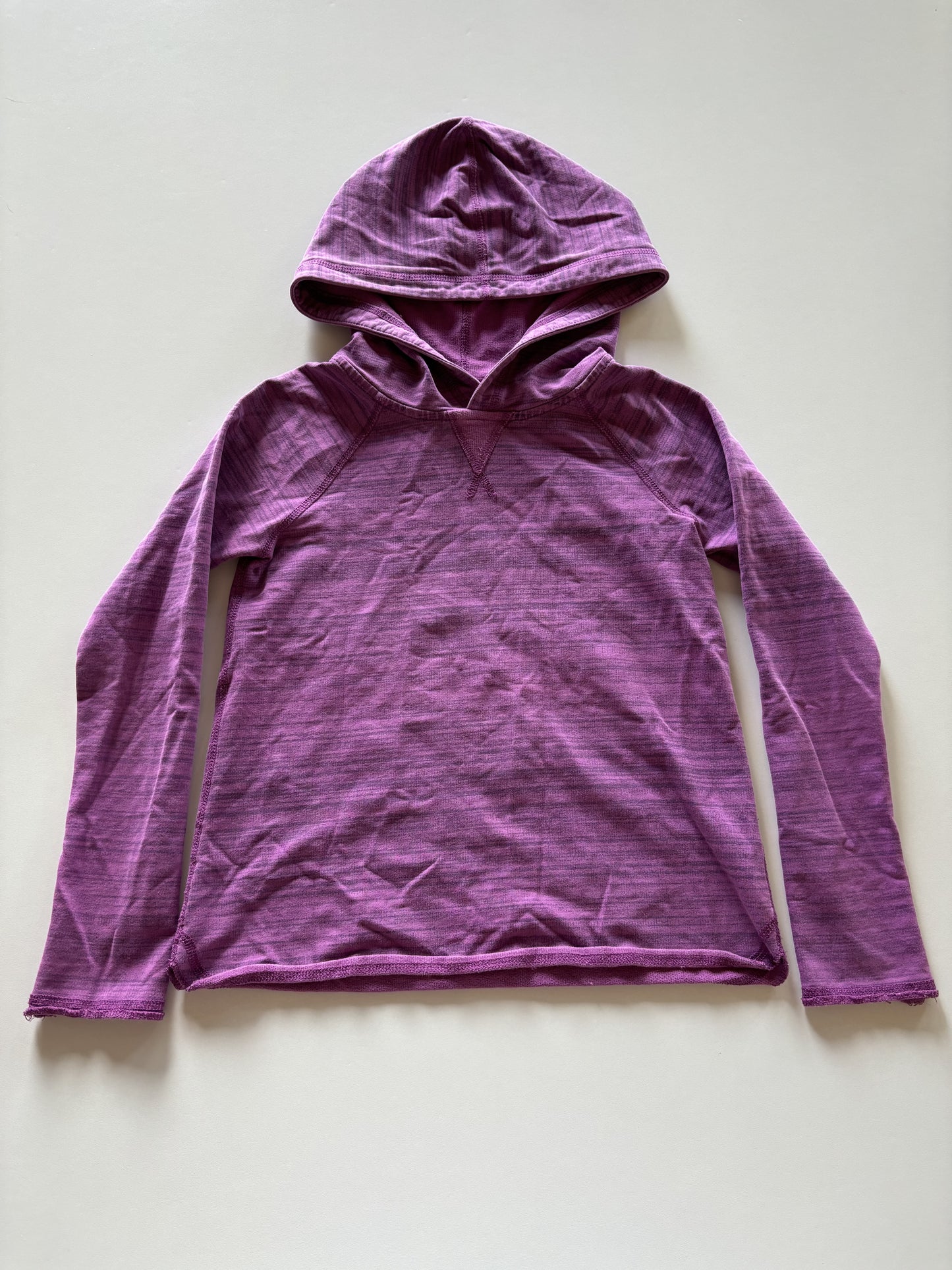 Purple Melange Hooded Shirt