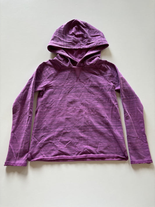 Purple Melange Hooded Shirt