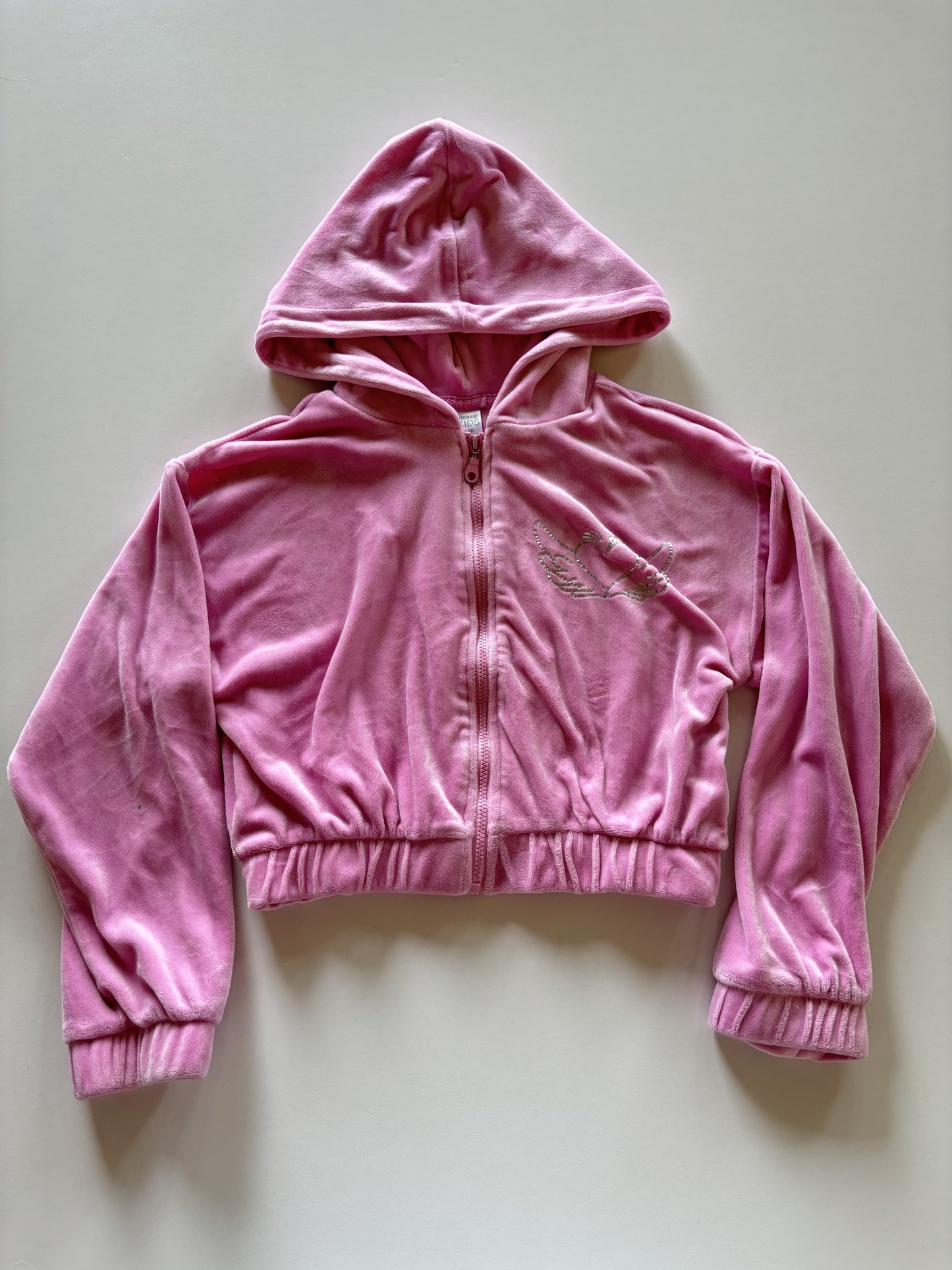 Pink Plush Cropped Hoodie