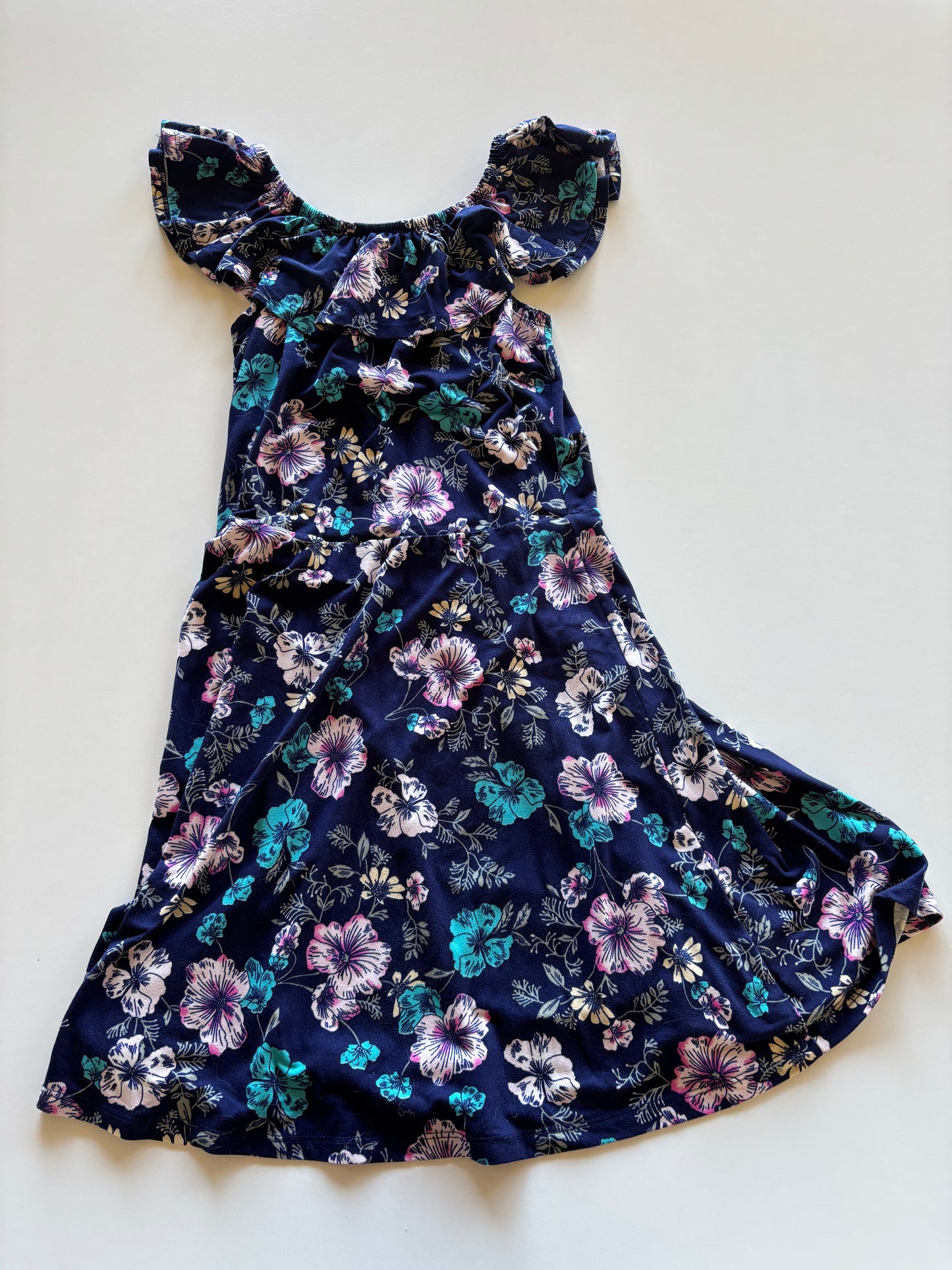 Blue Floral Midi Dress