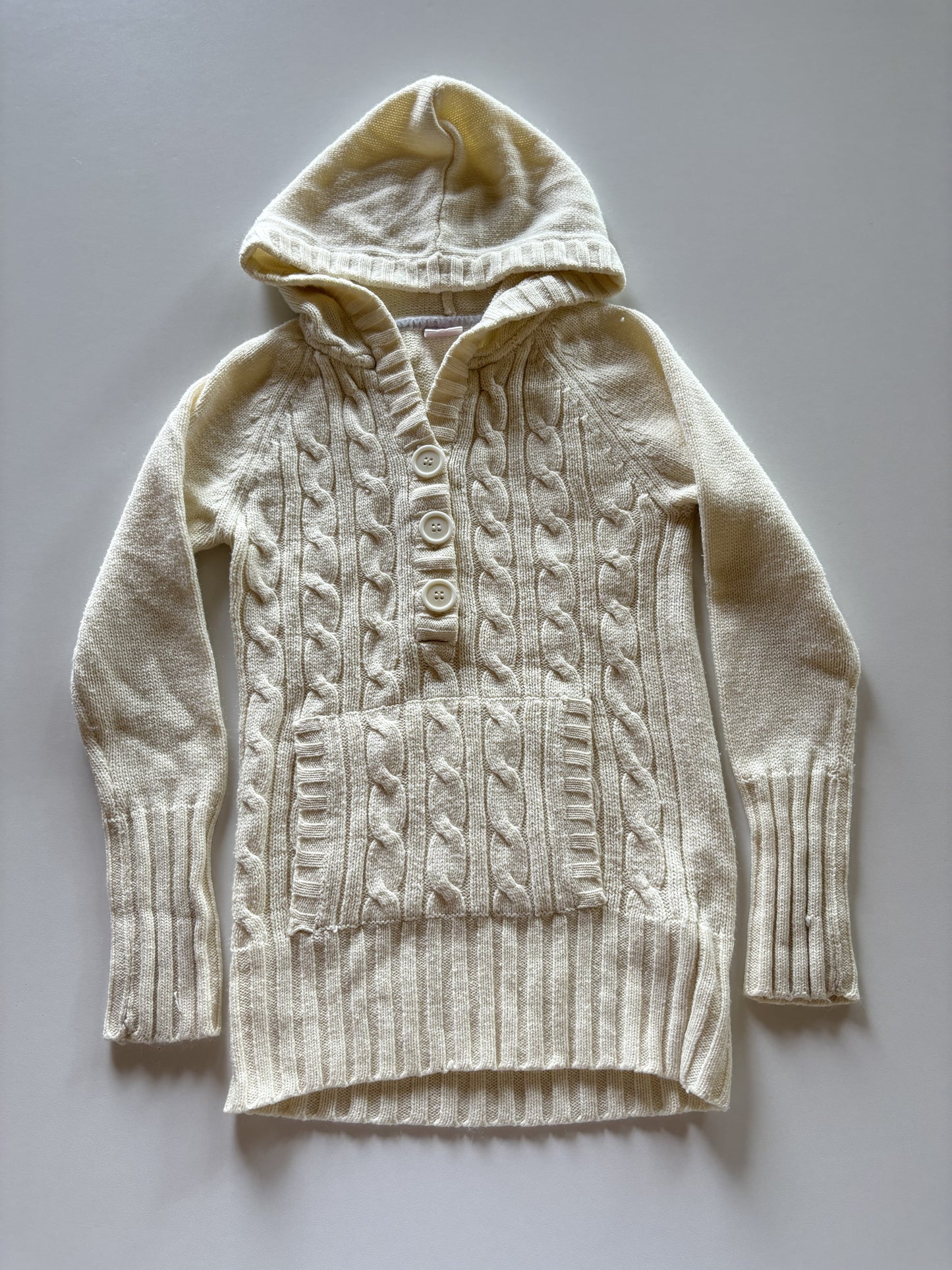 Cream Cable Knit Hoodie