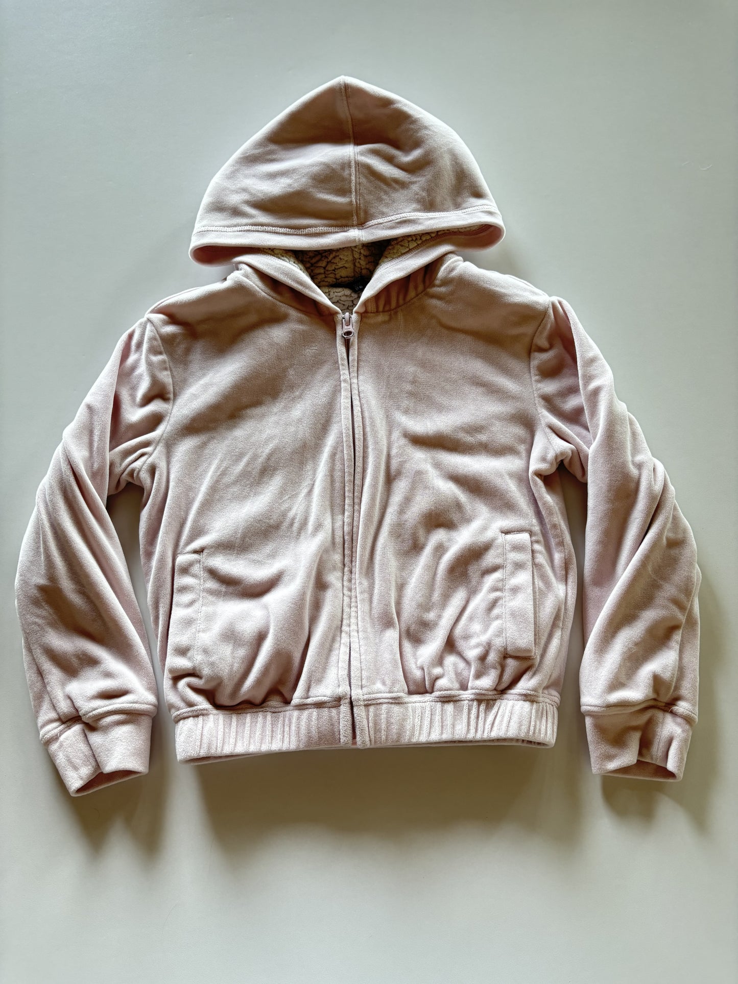 Thick Light Pink Zip Up Hoodie