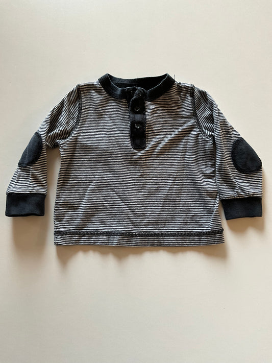 Black Striped Henley
