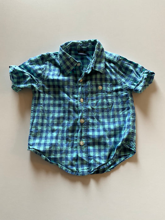 Blue Plaid Short Sleeve