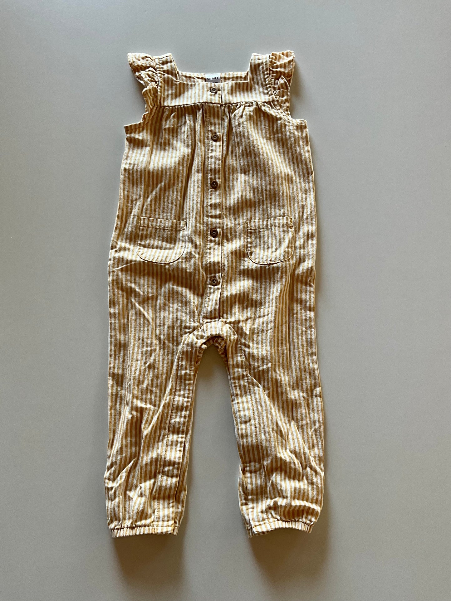 Yellow & White Striped Romper
