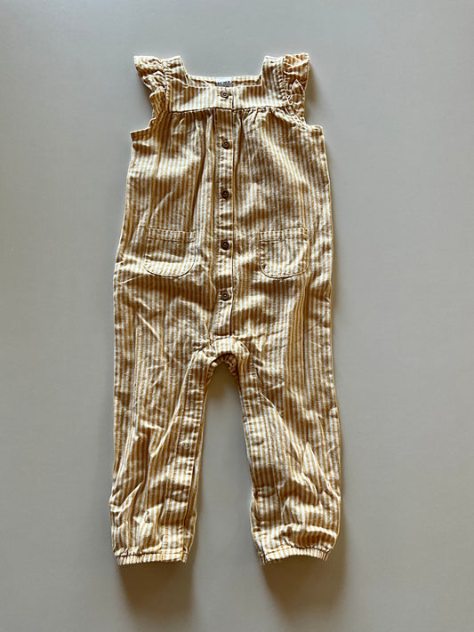 Yellow & White Striped Romper