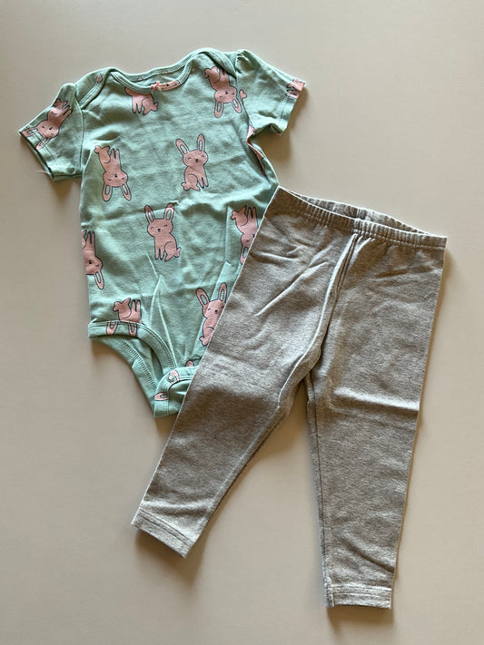 2pc Rabbits Onesie & Leggings
