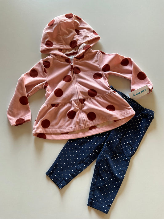 BNWT 2pc Polka Dot Zip Up & Leggings