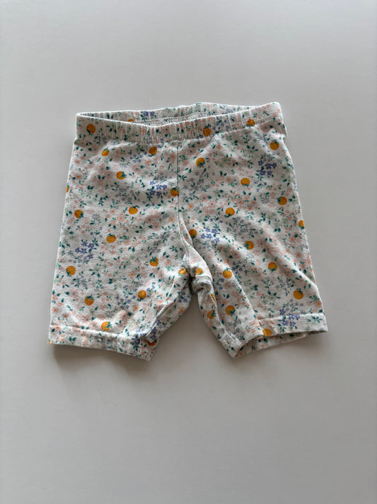 Tangerine & Floral Biker Shorts