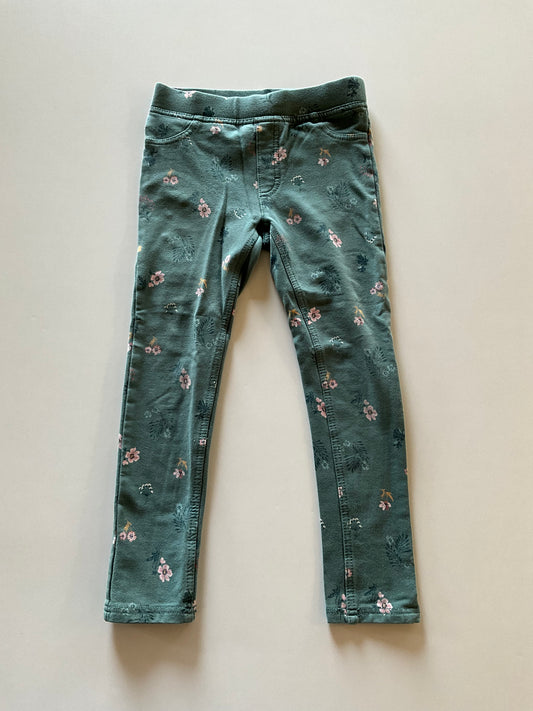 Green Floral Leggings