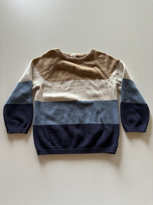 Brown & Blue Colourblock Sweater