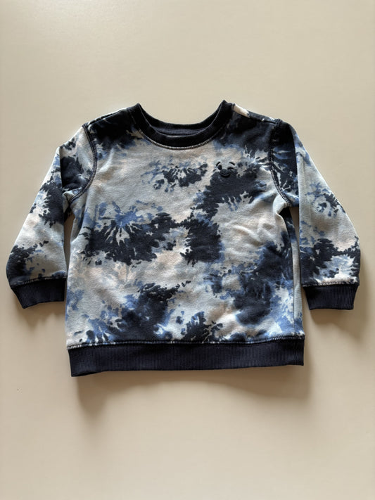 Blue Tie Dye Smiley Crewneck