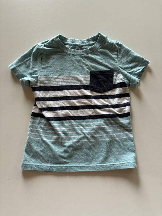 Blue Striped Pocket Tee