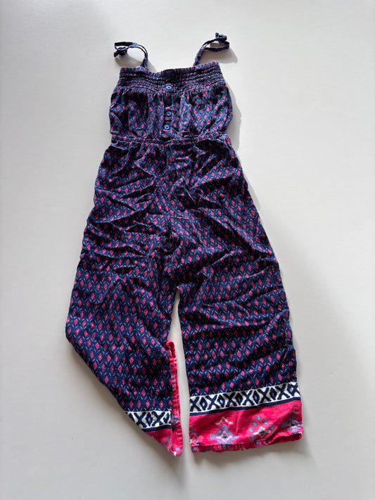 Navy & Pink Patterned Romper